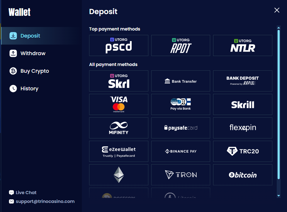 Trino Casino gives