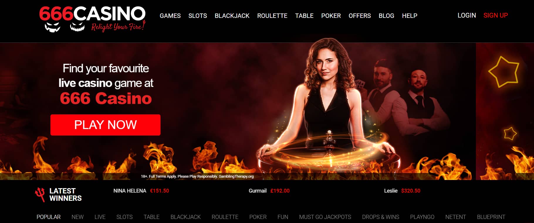 666Casino First Screen