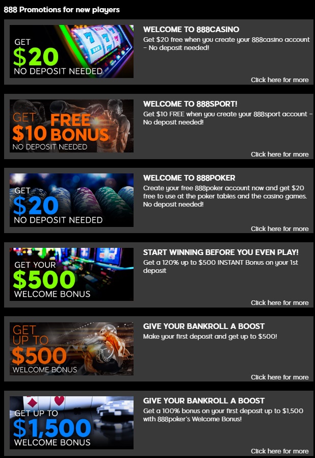 888 bonuses