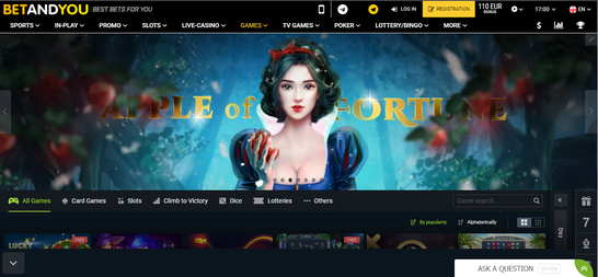 Bet and you first screen