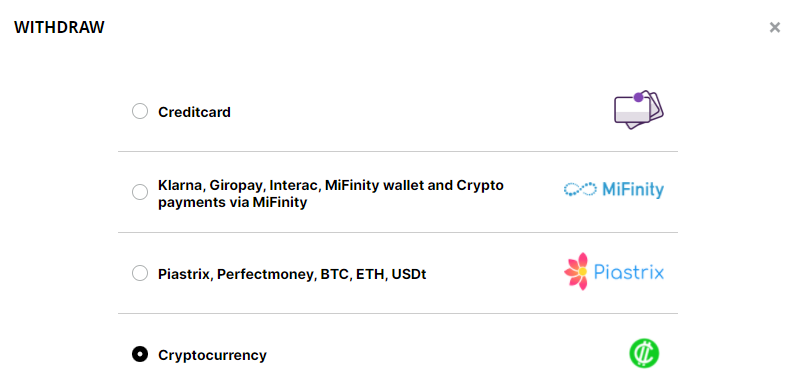 Cashalot withdrawal