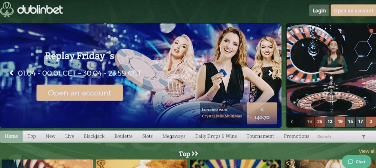 dublinbet first screen