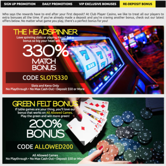 Clubplayer redeposit bonus 1