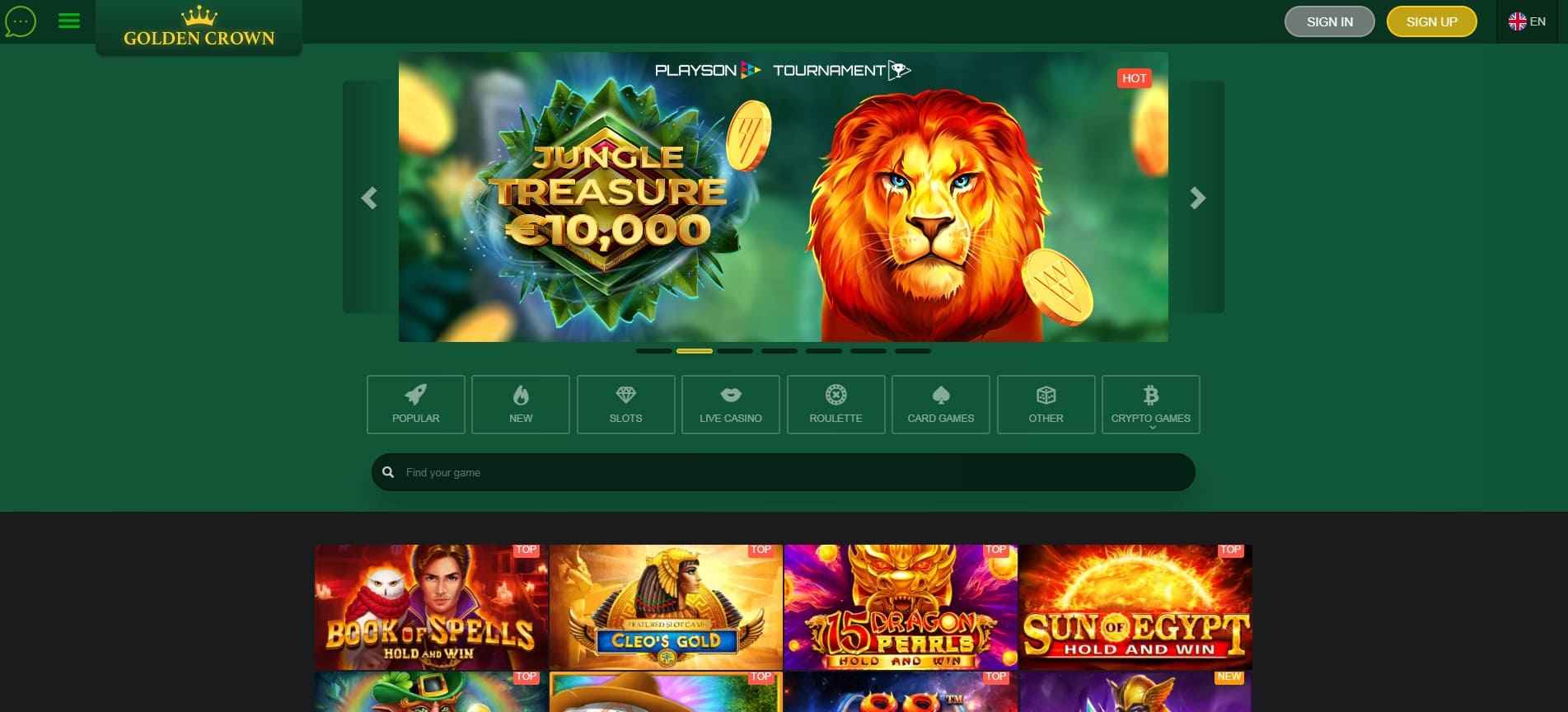 Golden crown first screen