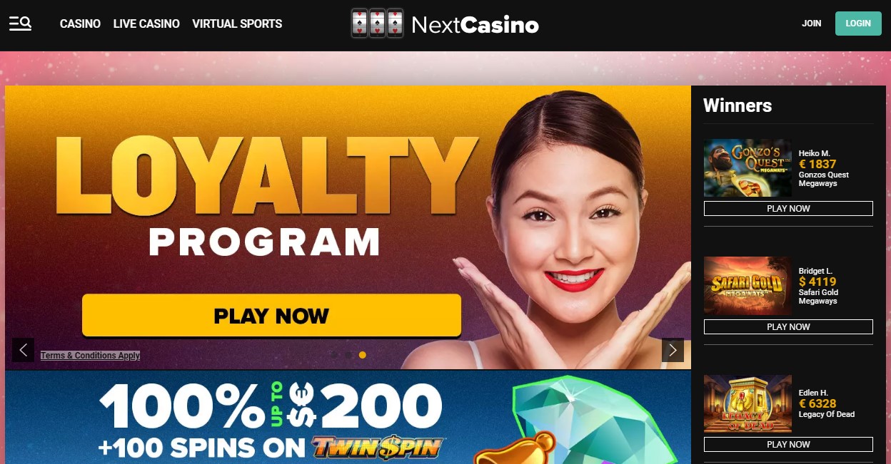 nextcasino First Screen