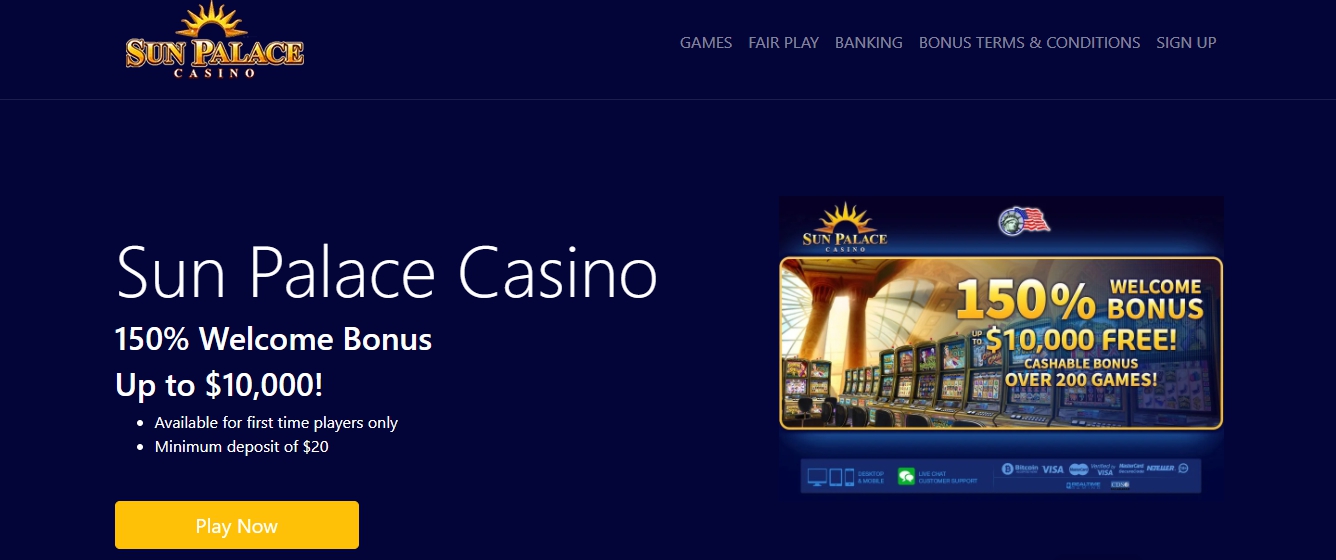 SunPalaceCasino First Screen