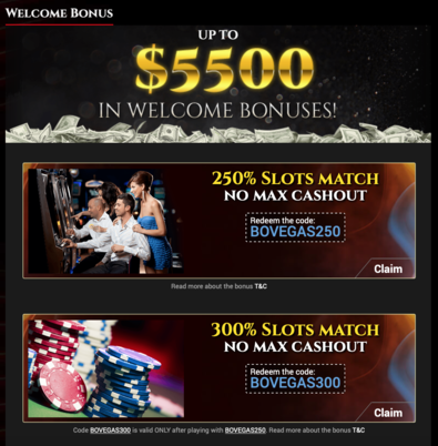 Bovegas welcome bonus
