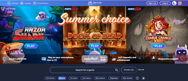 Bet first screen