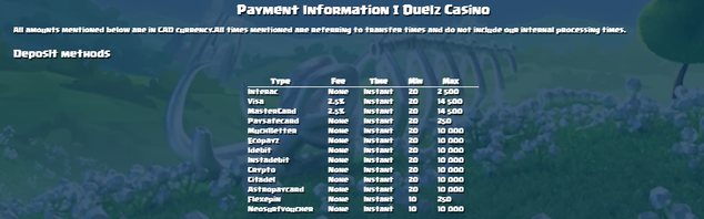 Duelz deposit