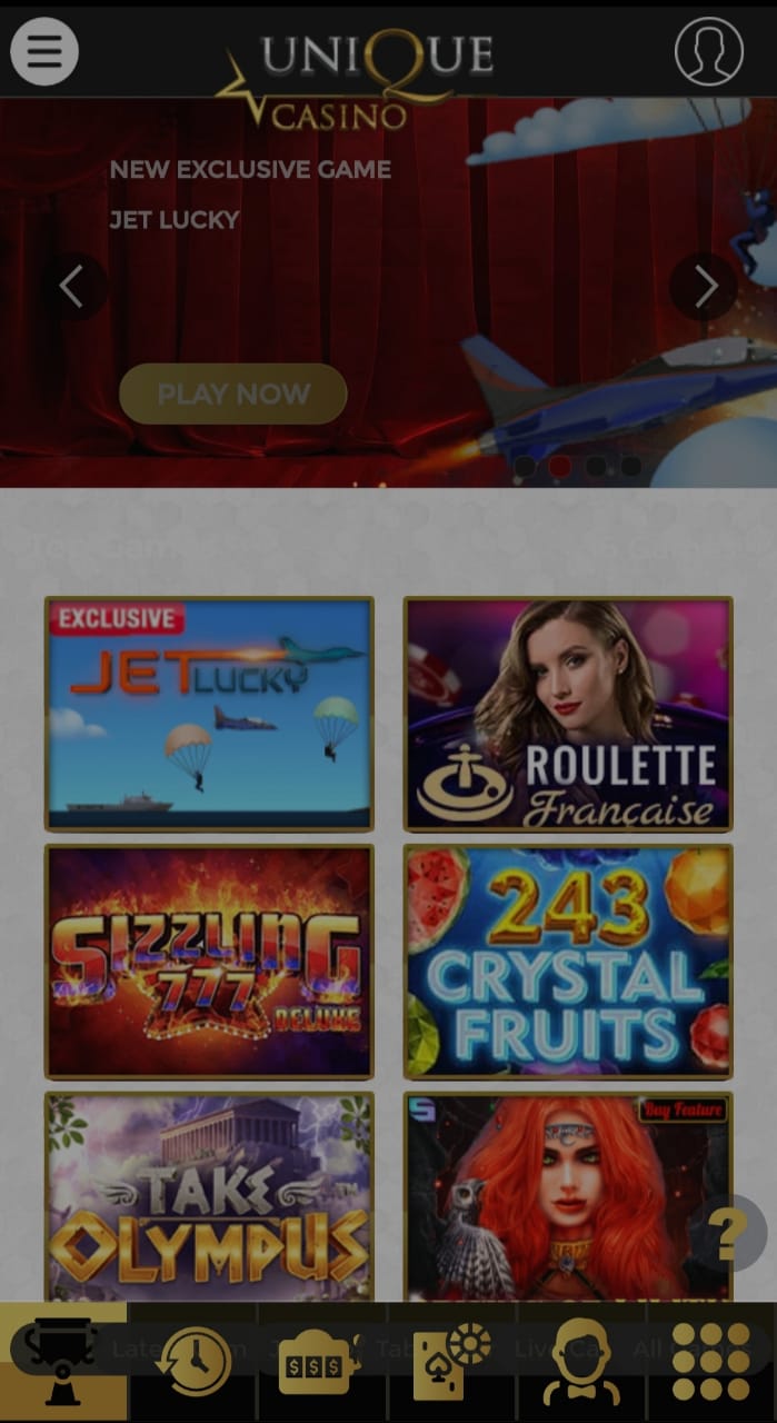 Unique first screen