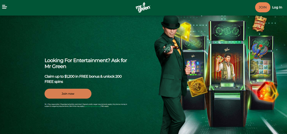 Mr Green first screen