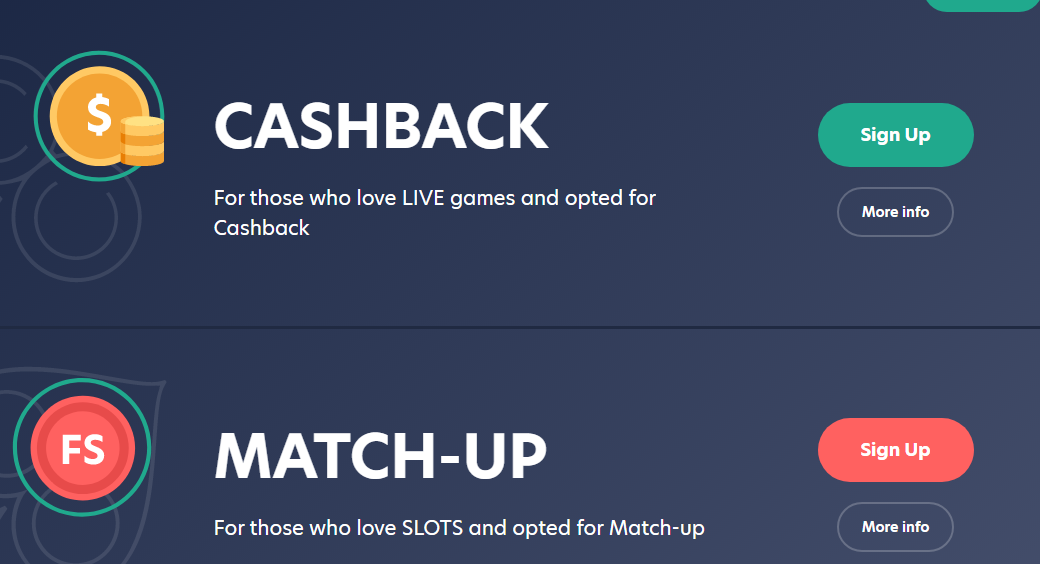 Live casino bonus