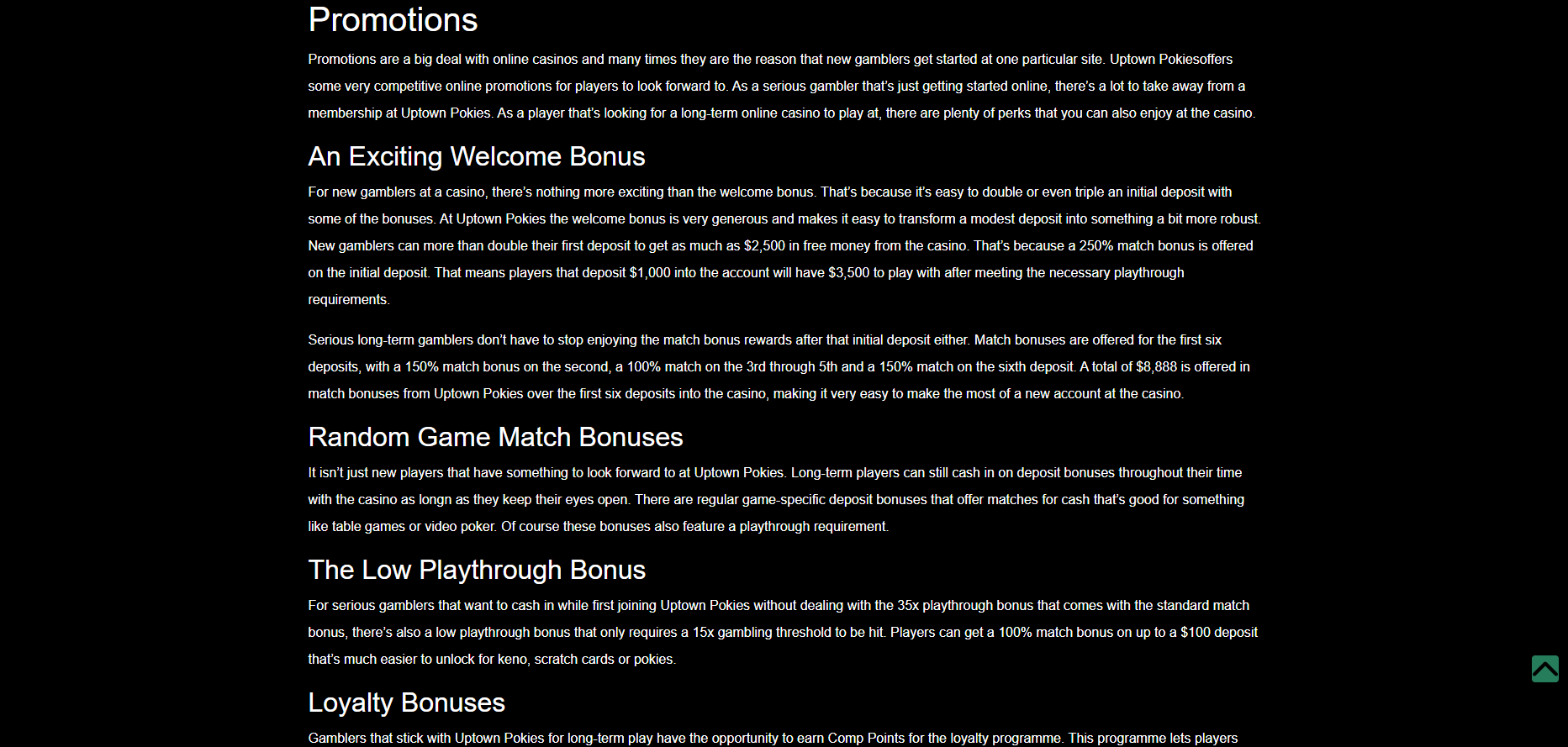 Uptown Pokies promo
