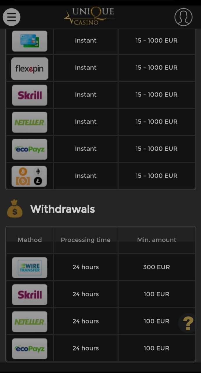 Unique withdrawal
